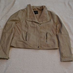 beige faux leather jacket